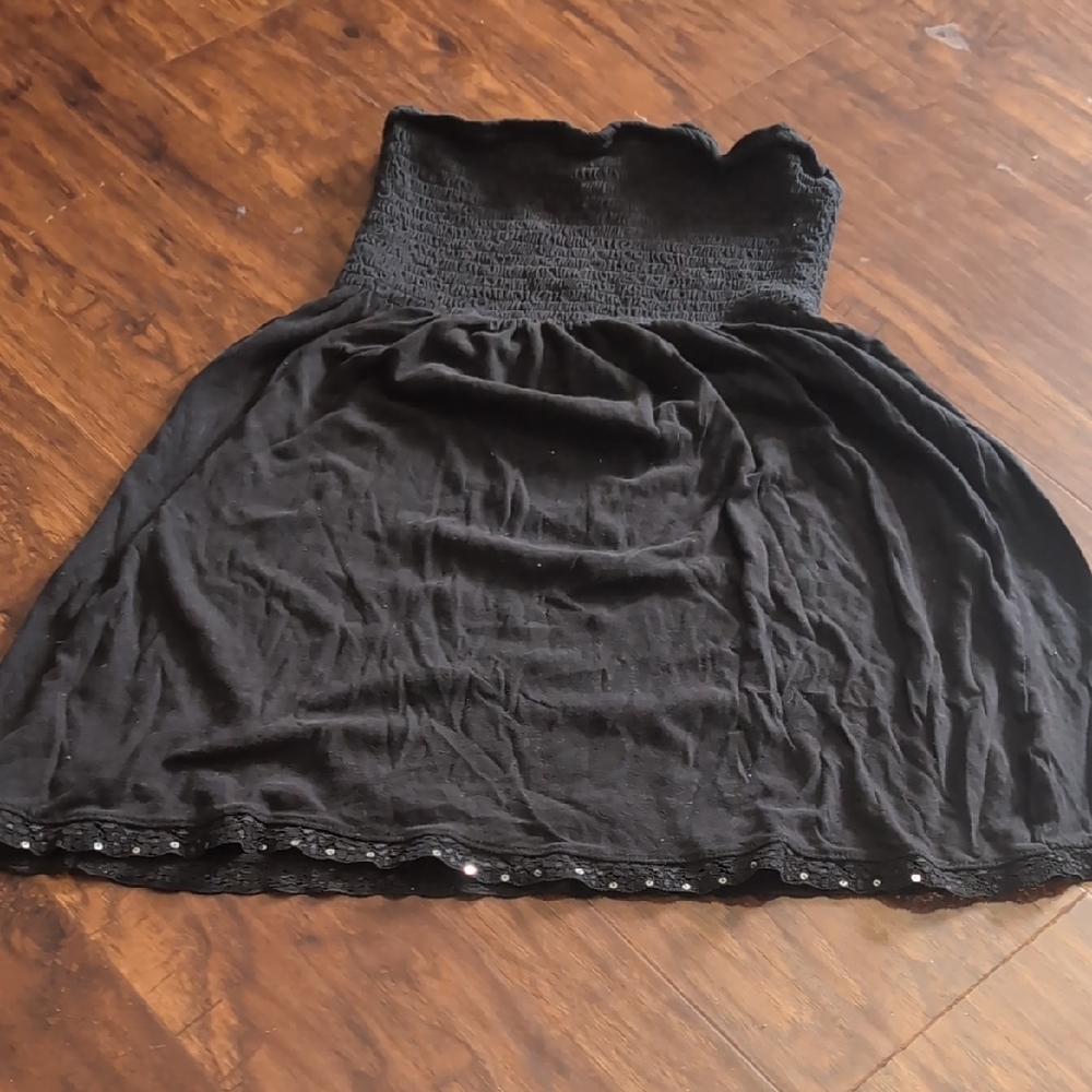 Arizona Jean Company Black‎ Smocked Sequin Top